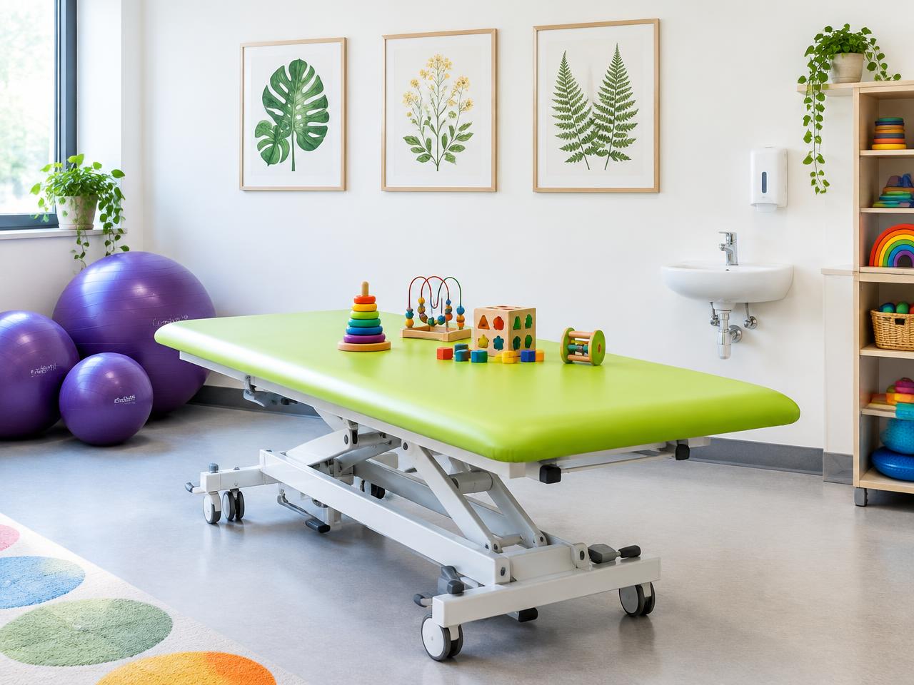 Stół terapeutyczny z zabawkami